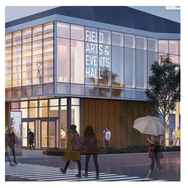 A small logo depicting the news story FIELD ARTS AND EVENTS HALL RECEIVES $2M GIFT